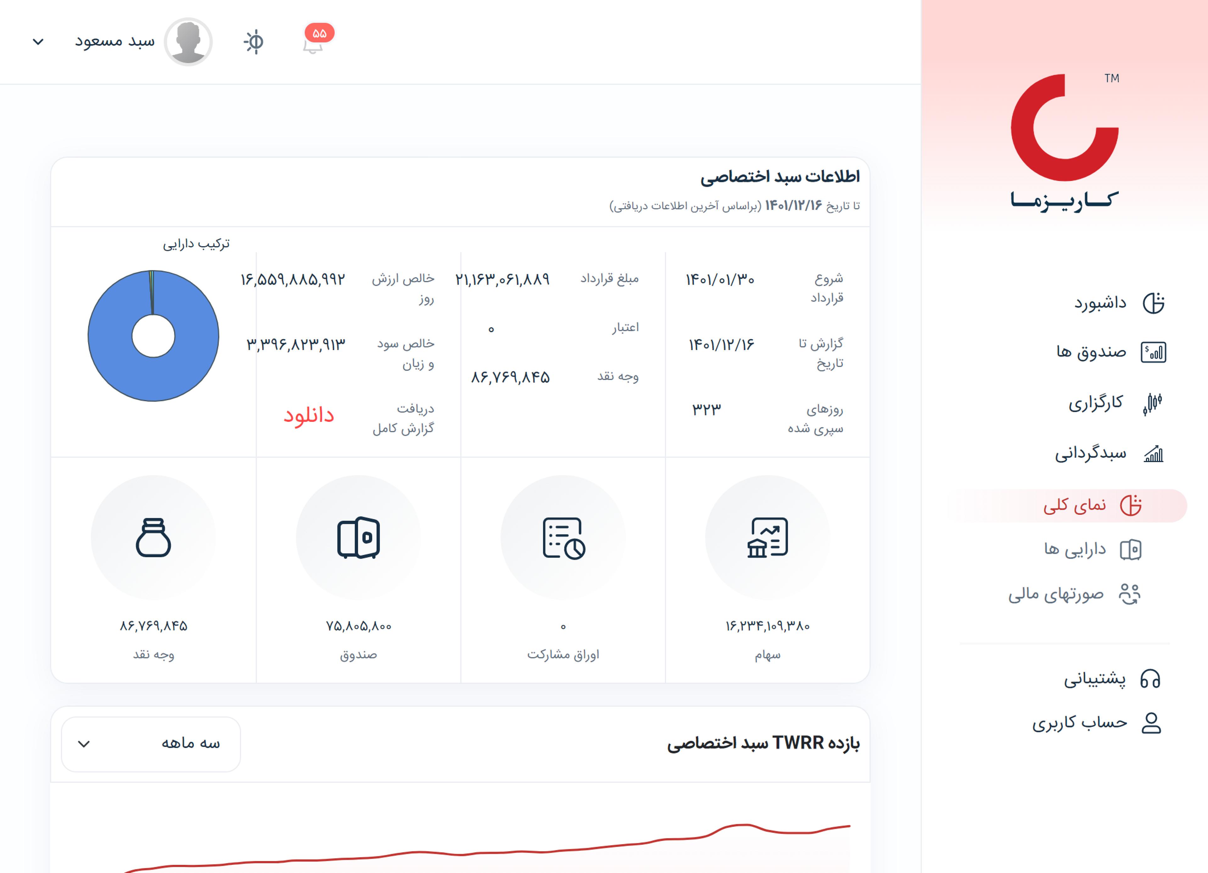 گزارش تفصیلی از دارایی‌ها